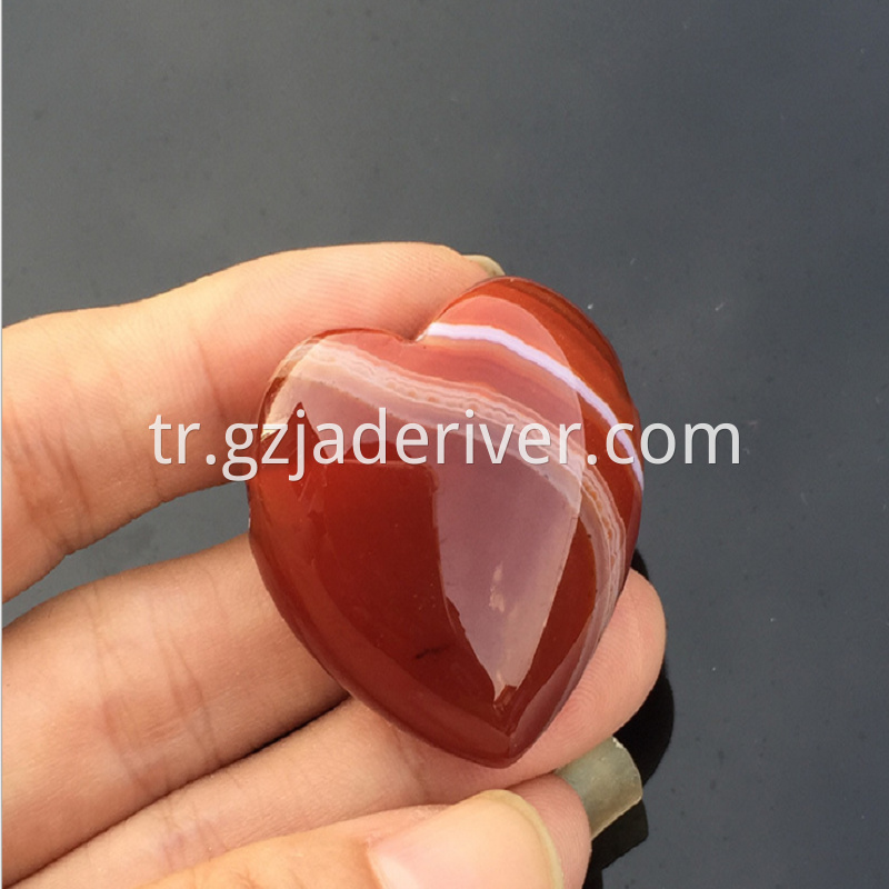 Heart-shaped agate stone semi-finished product